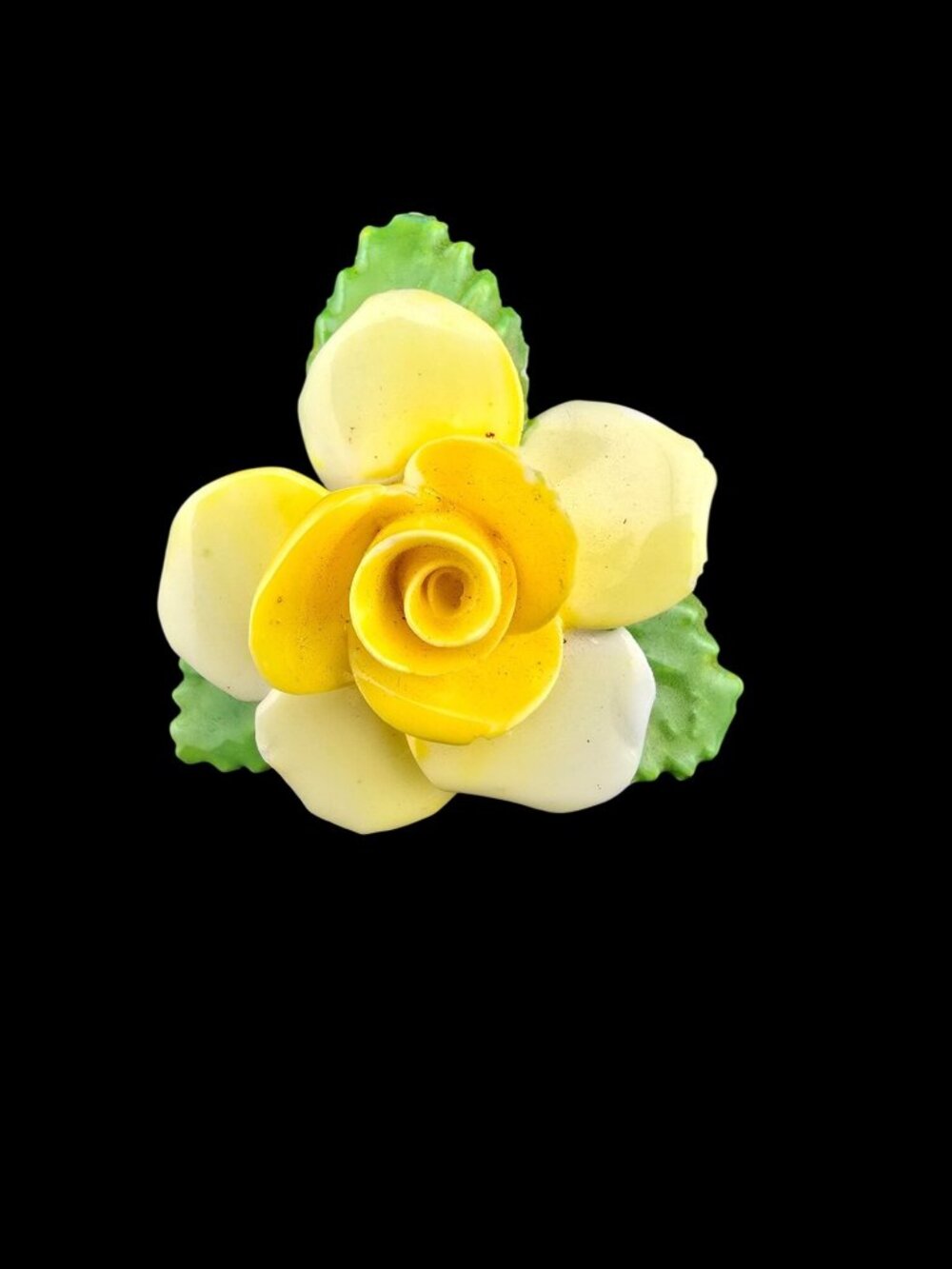 Vintage Royal Adderley Brooch Yellow Rose Bone China Floral Jewelry Spring READ - Picture 2 of 12